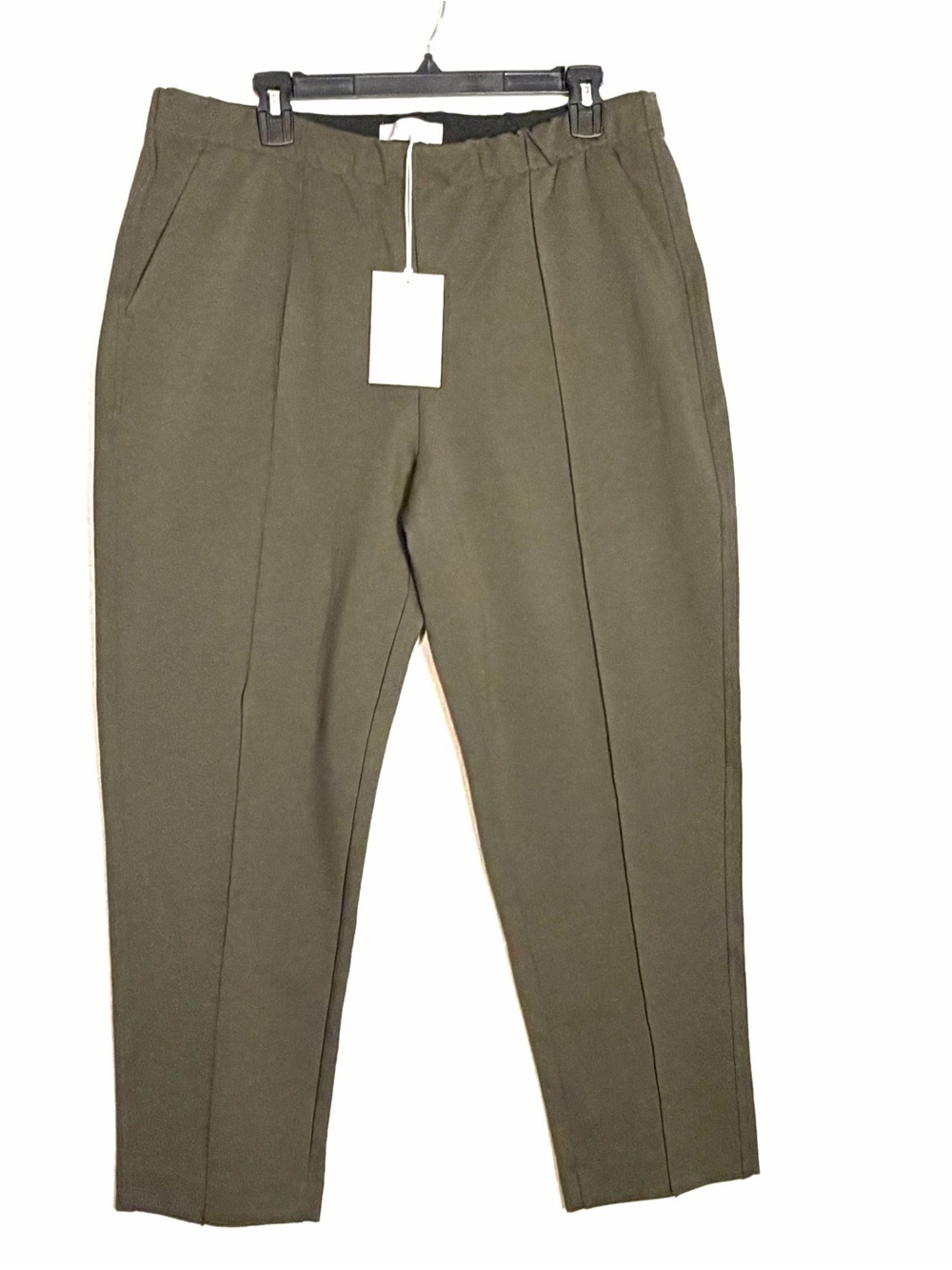 NEW Everlane The Dream Pant Olive Green Ankle Pants Womens XL Pockets Pull-On - Picture 2 of 15
